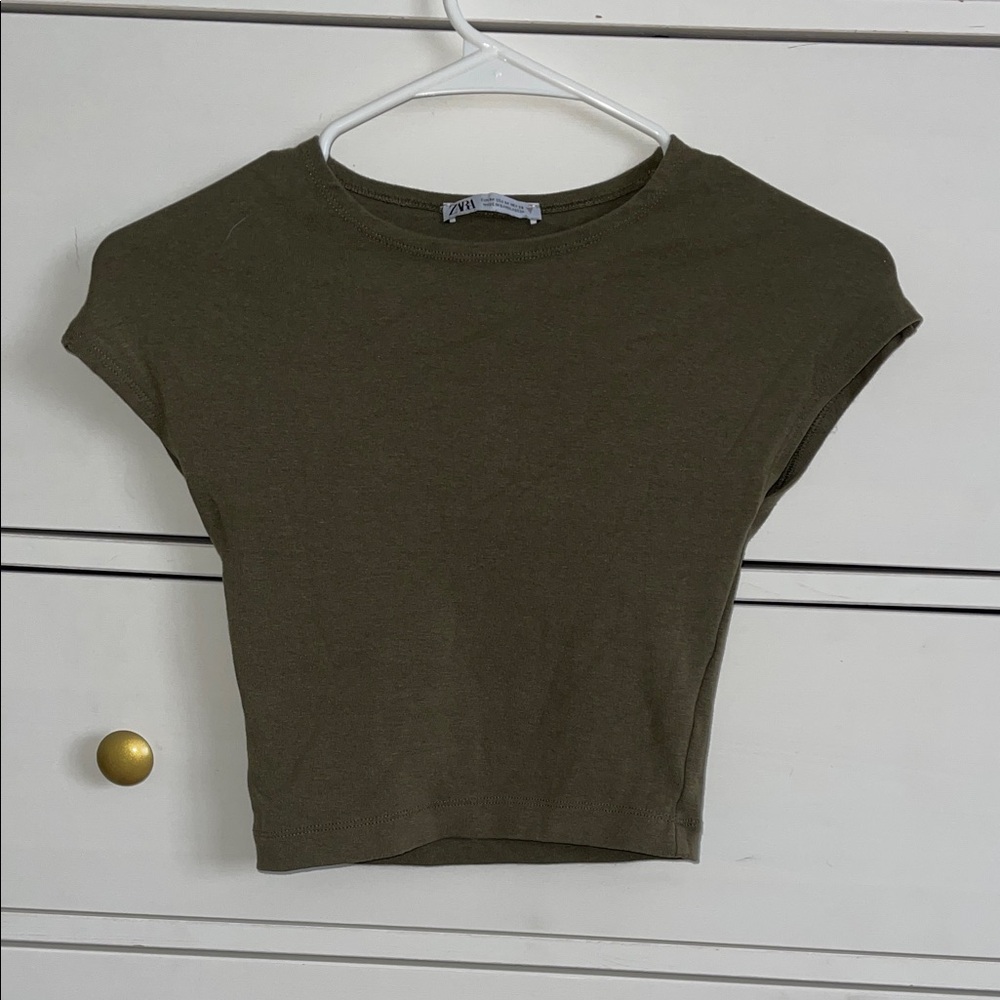 Olive Green Women's Crop Top